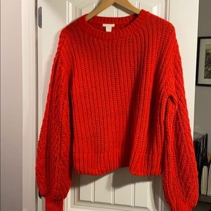 H&M red knit sweater